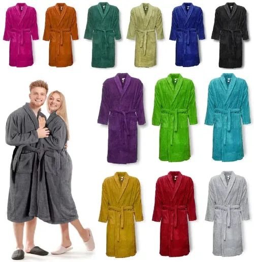 100% EGYPTIAN COTTON TERRY TOWELING BATHROBE DRESSING GOWN UNISEX SHAWL BATHROBE