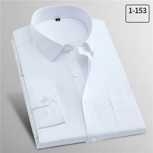 2019 Men's Shirts Solid Slim Men Dress Shirts Long Sleeve Male Business Working Wear Casual Winter Autumn YN10162