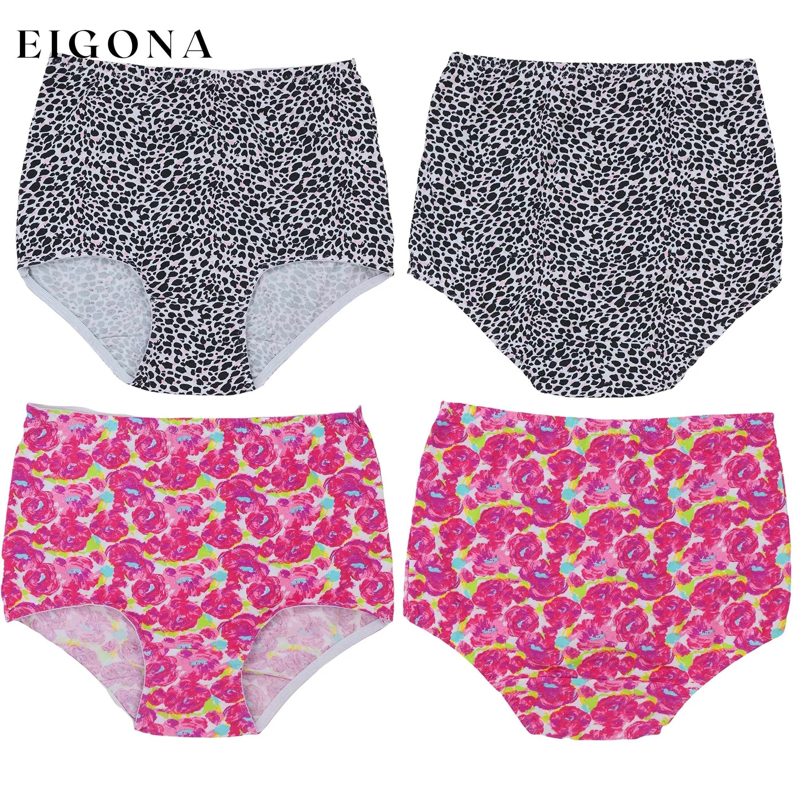 6-Pack:  Women's High Waisted Pink Solids and Patterned Gridle Panties