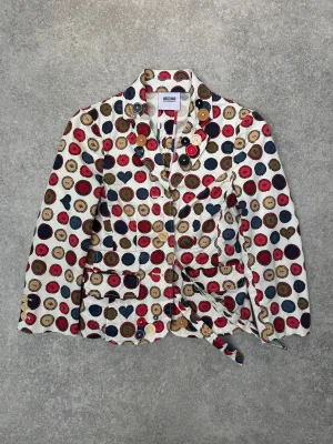 90s Moschino Cheap and Chic Button Graphic Blazer