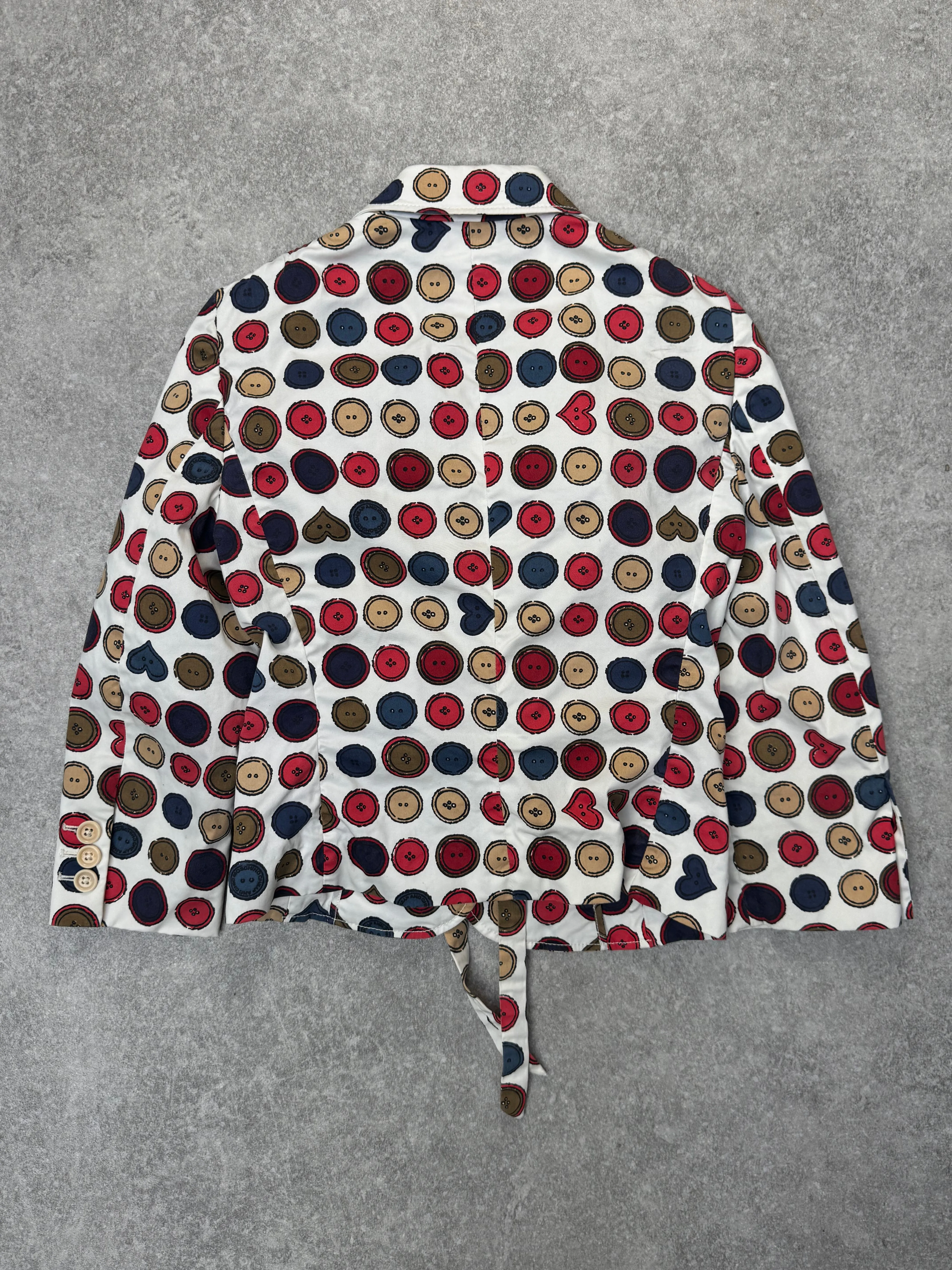90s Moschino Cheap and Chic Button Graphic Blazer