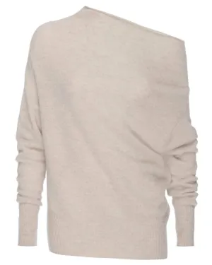 Bisque Melange Lori Off Shoulder Sweater