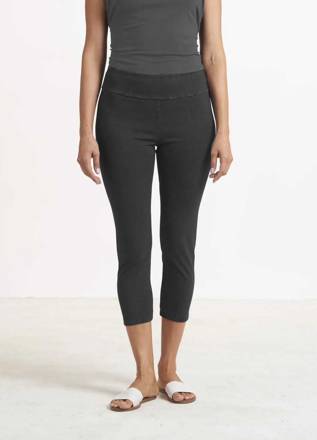 Black Denim Capri Legging