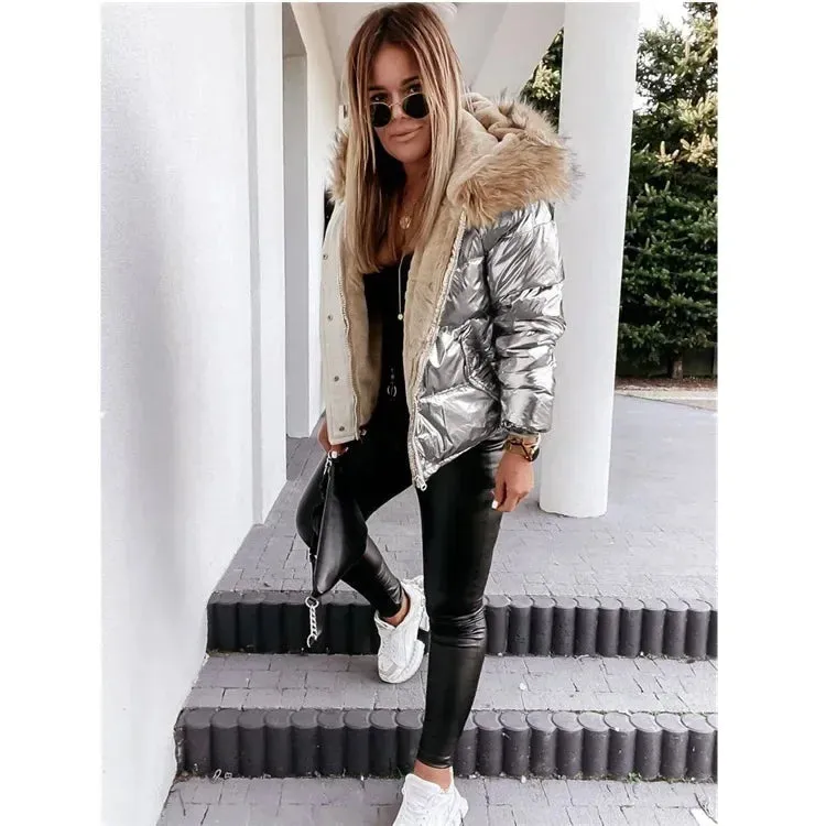 Carishia's Winter Hooded Loose Fitting Short Cotton Coats