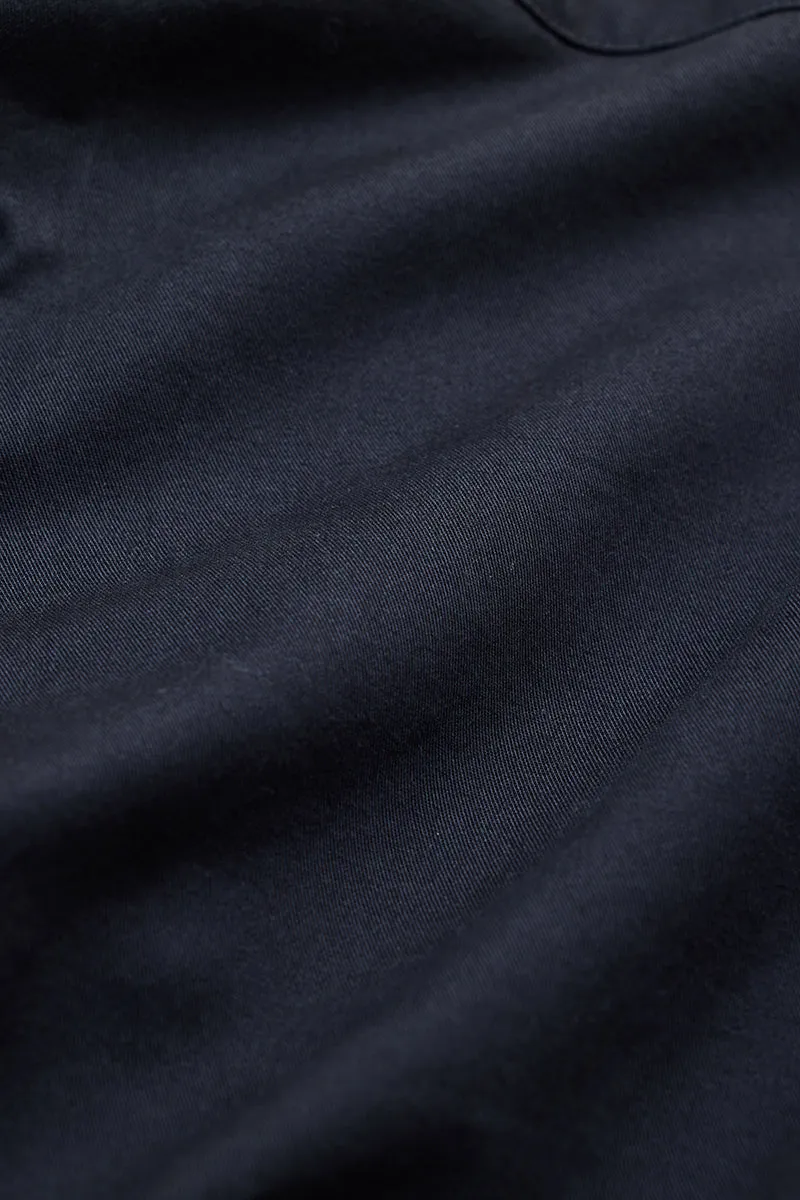 Charcoal Grey Solid Double Pocket Overshirt