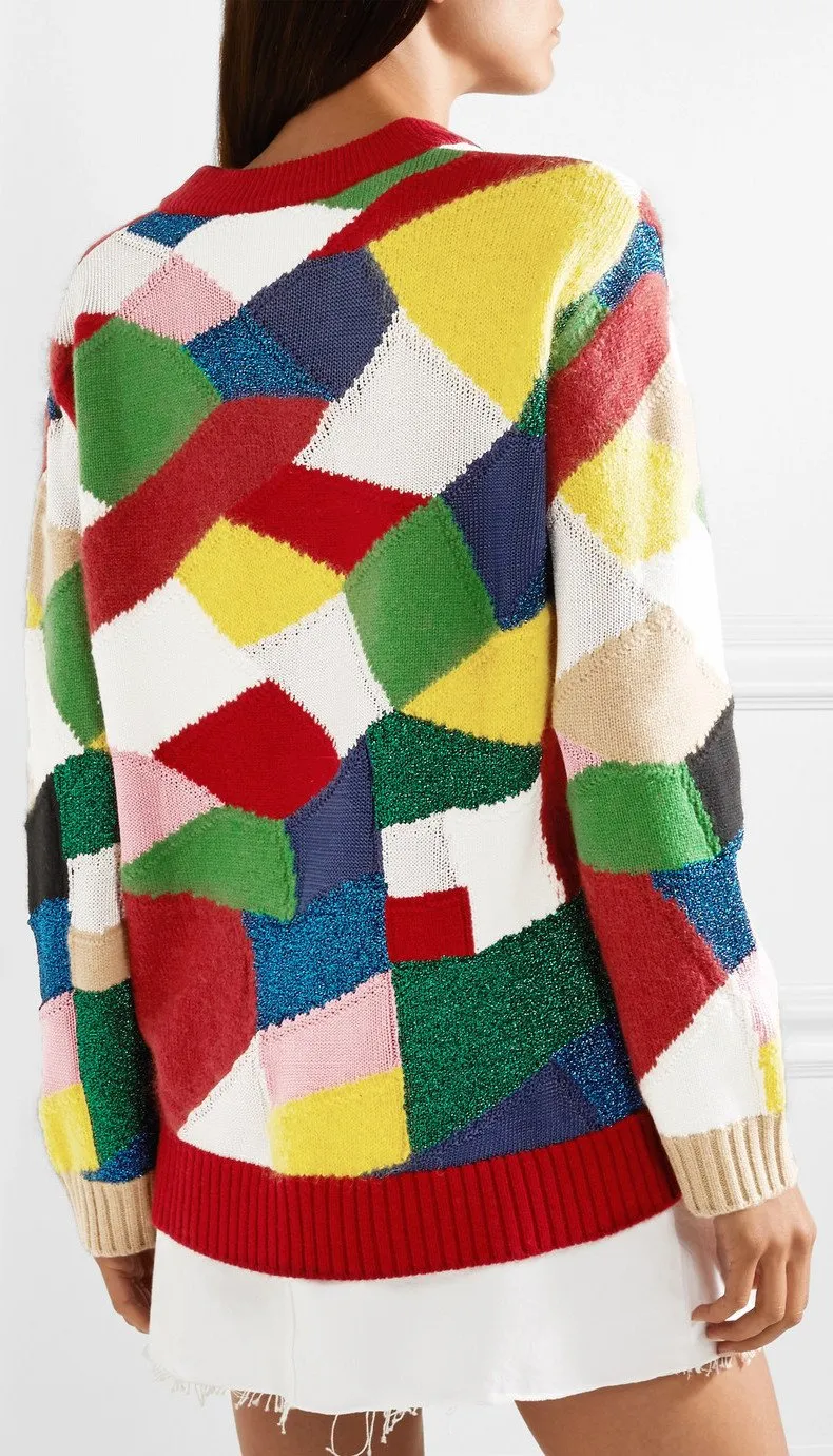 Color-Block Knitted Sweater