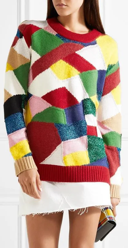 Color-Block Knitted Sweater