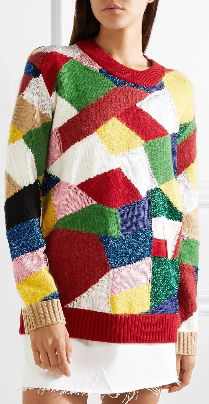 Color-Block Knitted Sweater