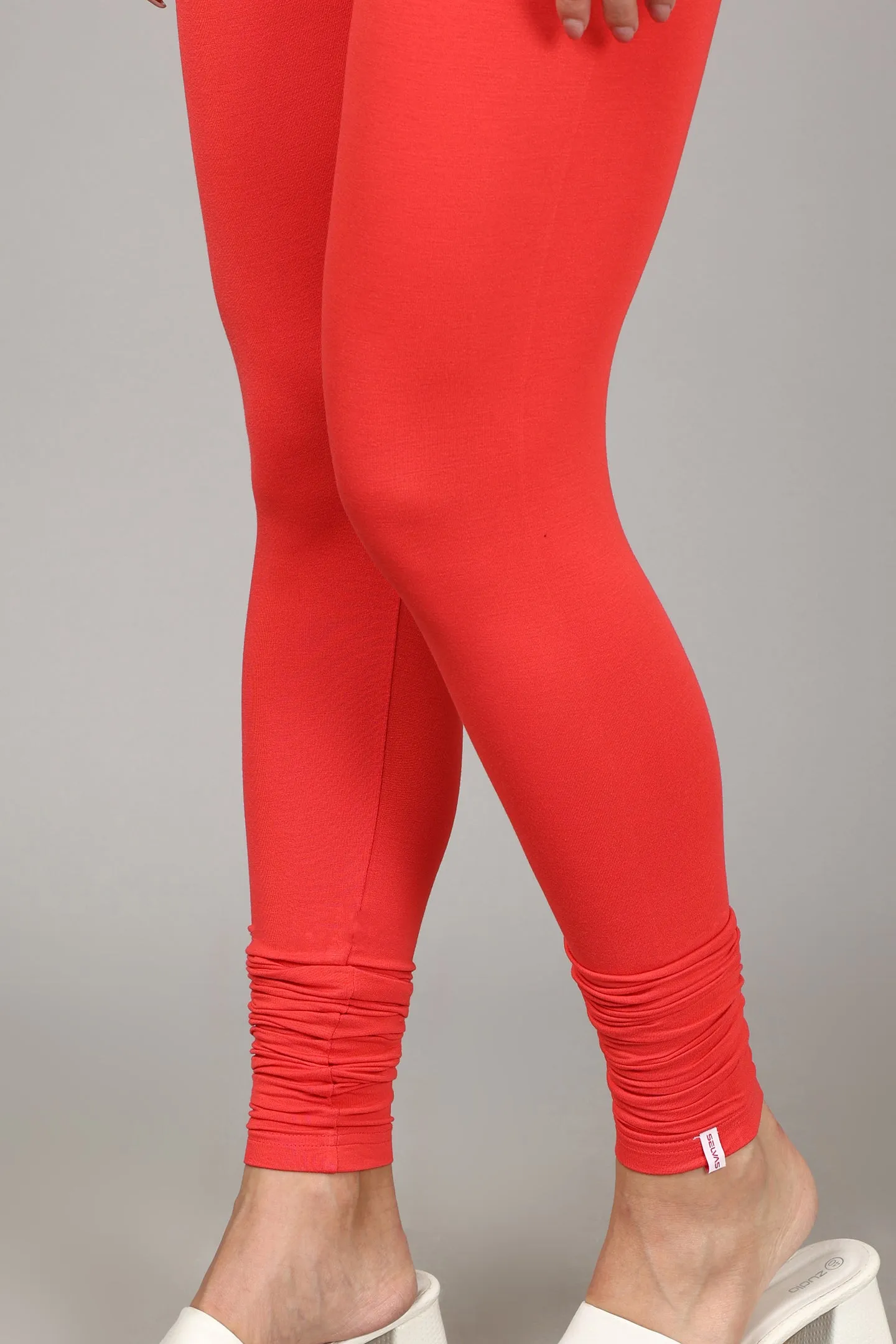 COTTON CHURIDAR LEGGINGS - CORAL