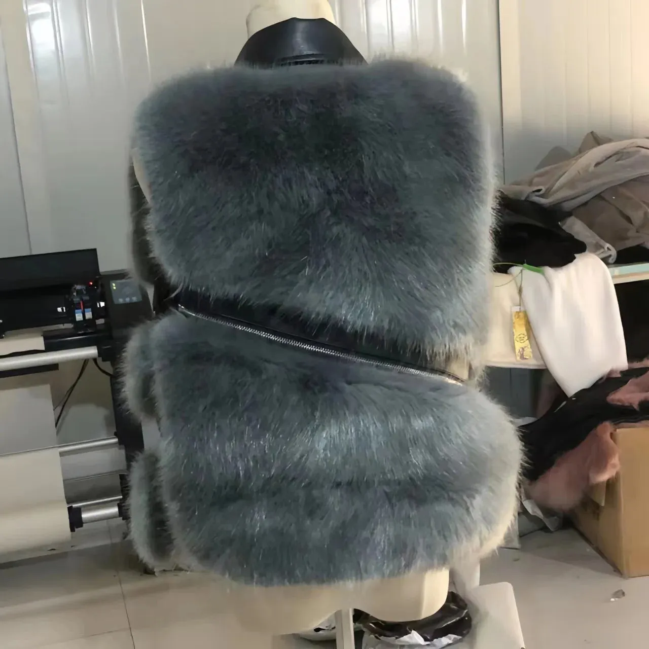 Faux Fur Waistcoat for Womens, Chic Splice Fox Coat Ladies Sleeveless Fur Vest Jacket