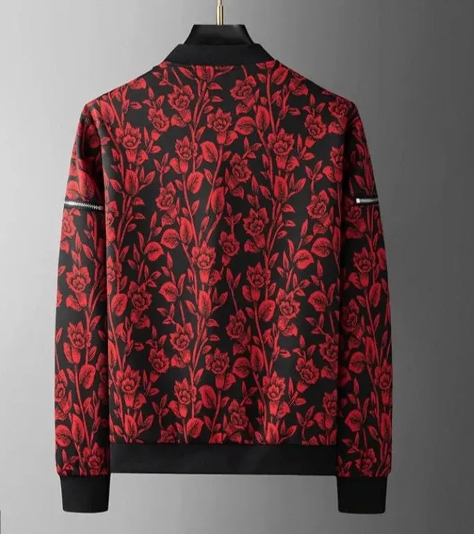 Floral Finesse Jacquard Men's Jackets