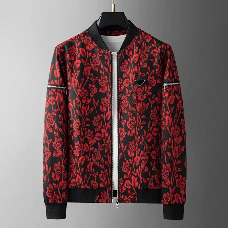 Floral Finesse Jacquard Men's Jackets