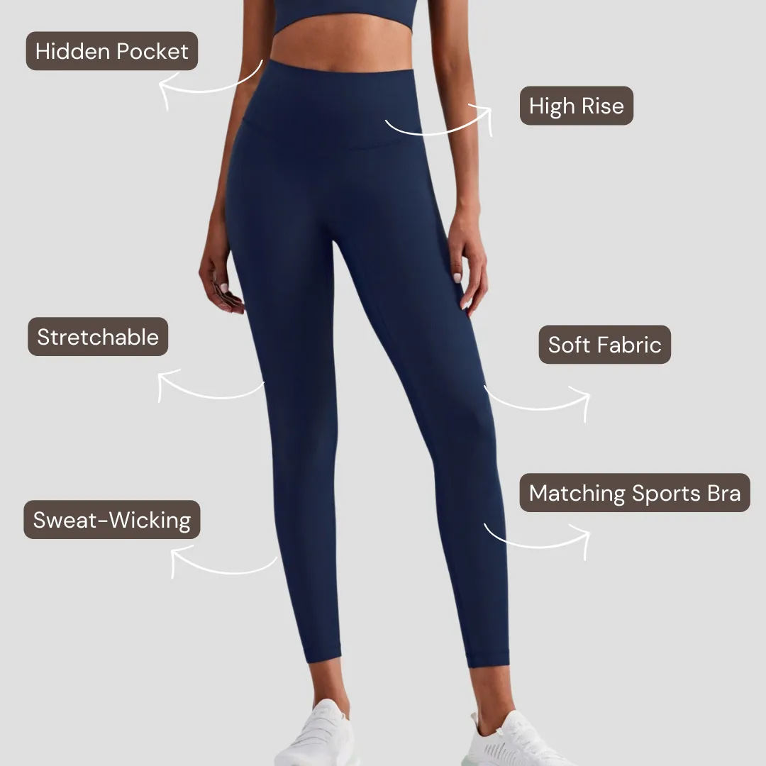 High-Rise Soft Leggings - Dark Blue