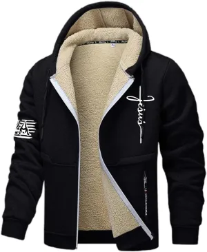 Hoodies for Men Heavyweight Fleece Lined Hoodie Thick Winter Pullover Warm Hooded Sweatshirt Thermal Windproof Jacket