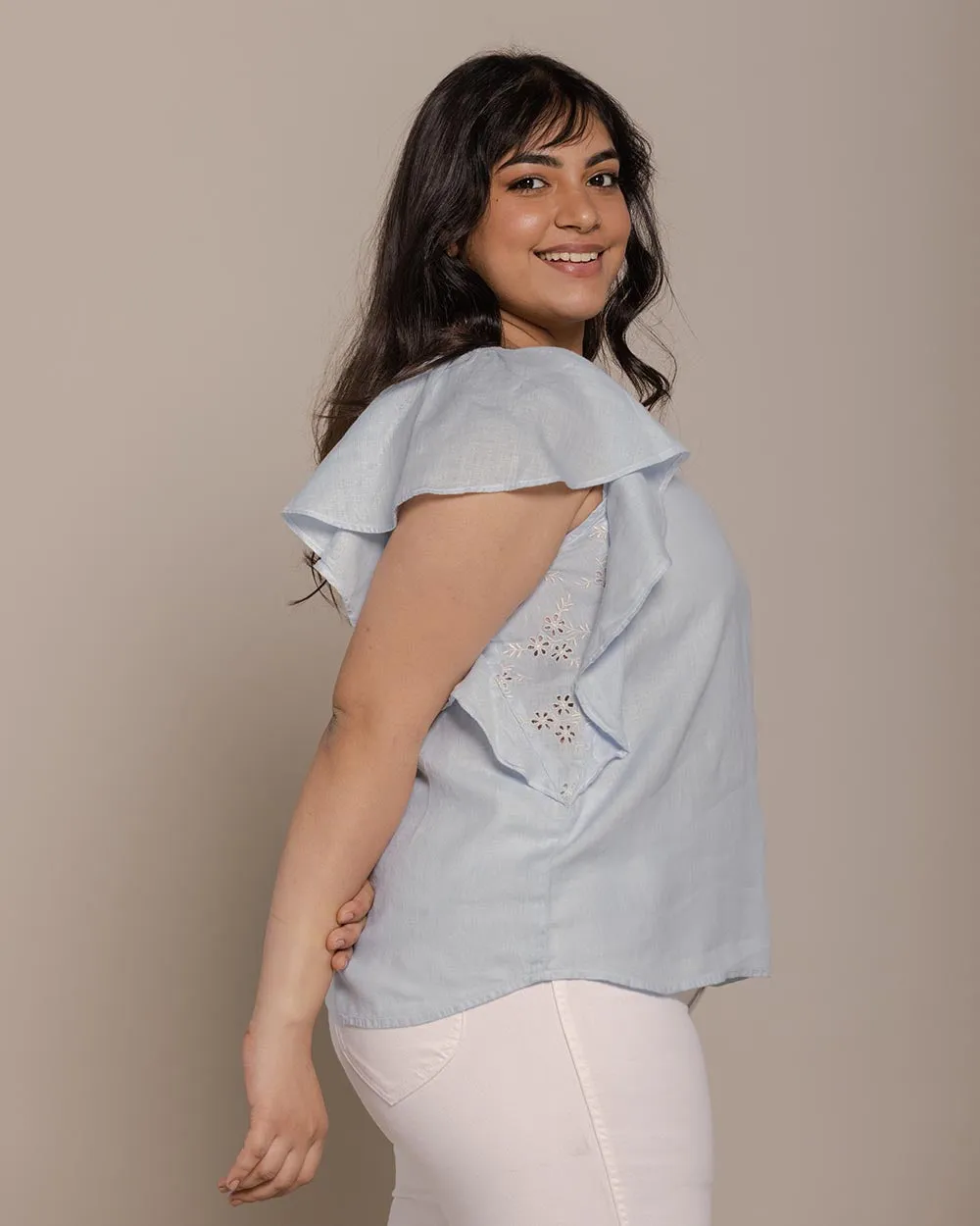 In The Summer Mood Top - Summer Blue