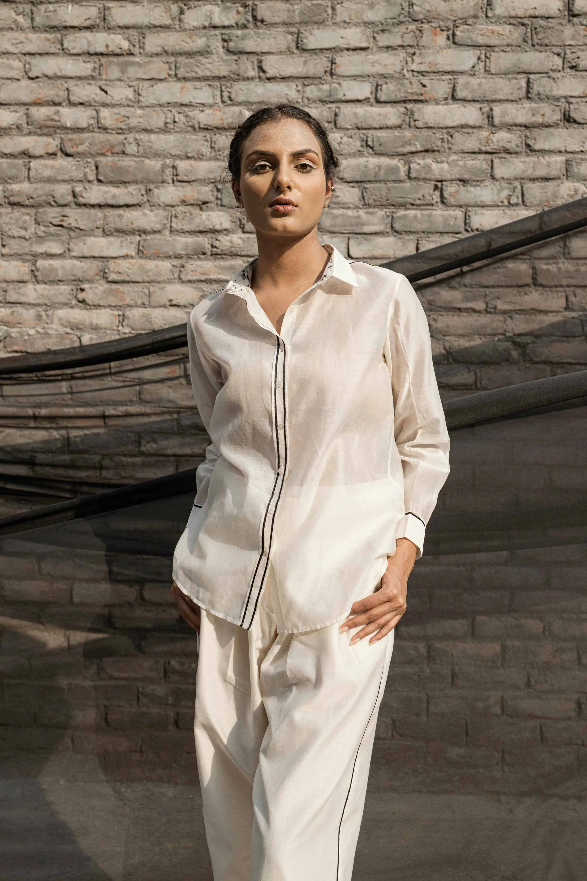 Ivory Chanderi Classic Shirt
