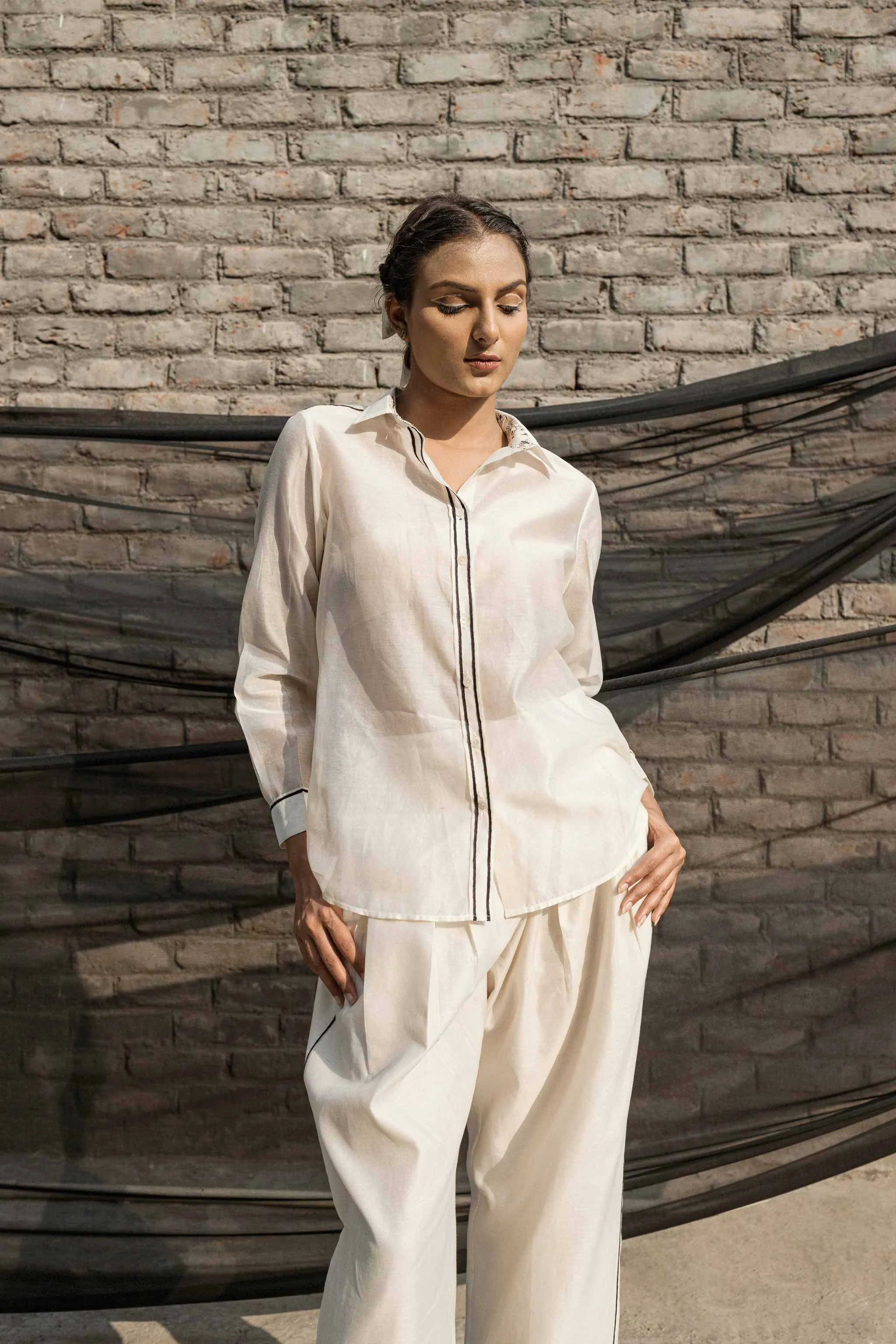 Ivory Chanderi Classic Shirt