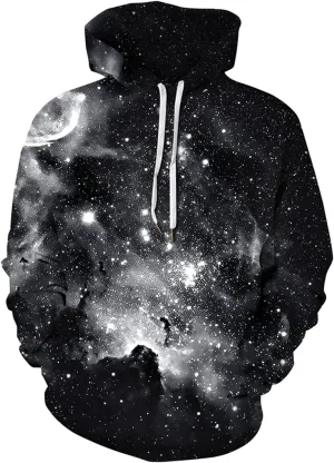 Men's Digital Print Sweatshirts Hooded Top Galaxy Pattern Hoodie