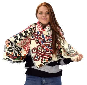 Multicolor Tartan Plaid Oversized Blanket Scarf Shawl Wrap Poncho Tan Brown