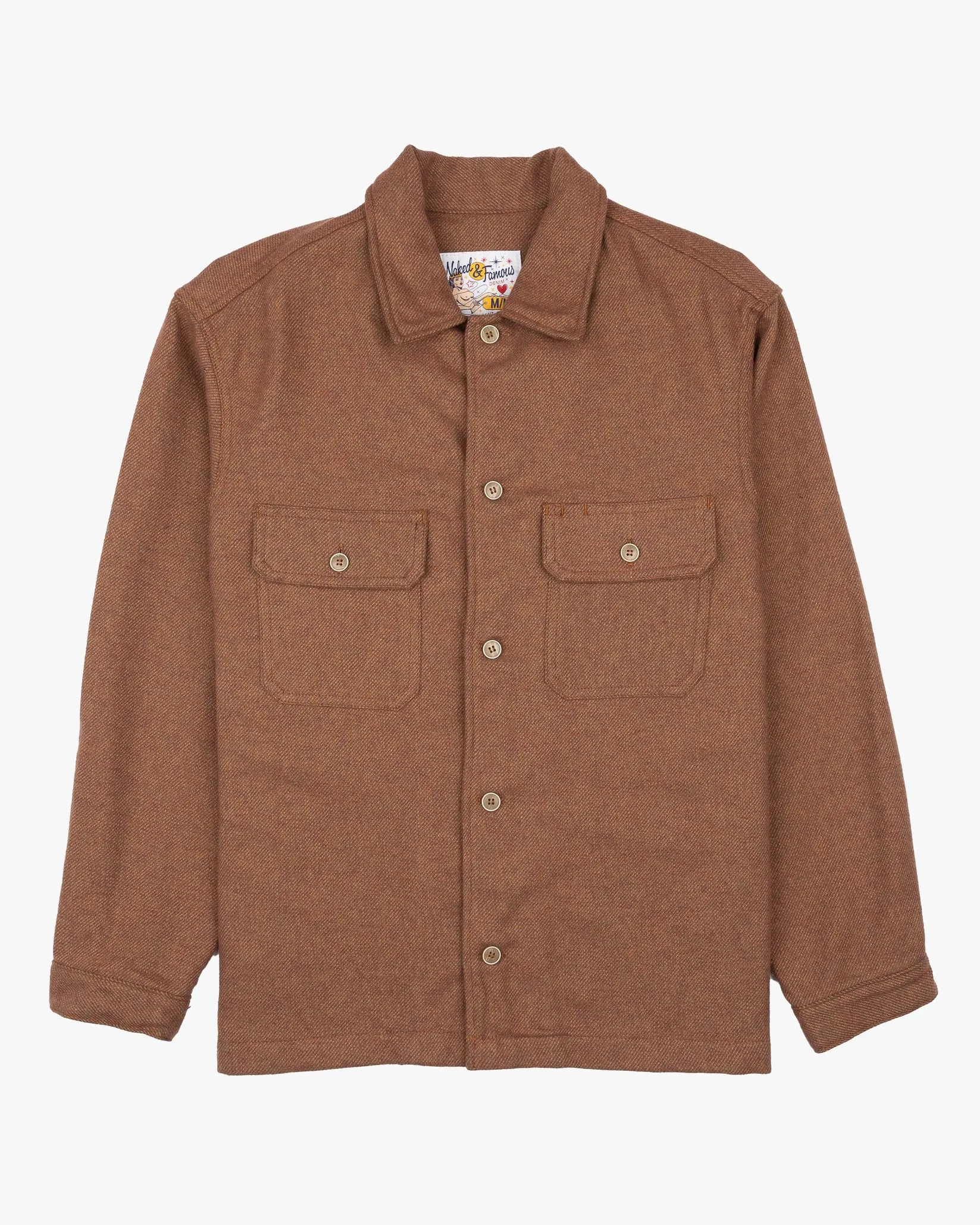 Naked & Famous Denim Over Shirt - Triple Yarn Twist Brushed Flannel / Desert Sunset
