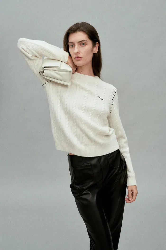 Nova Sweater in Merino-Cashmere Cable Knit