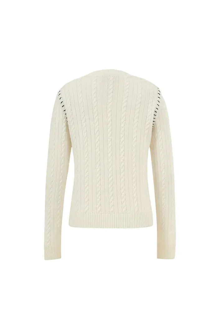Nova Sweater in Merino-Cashmere Cable Knit