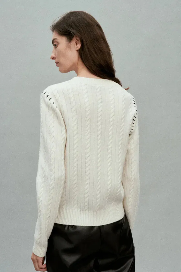 Nova Sweater in Merino-Cashmere Cable Knit
