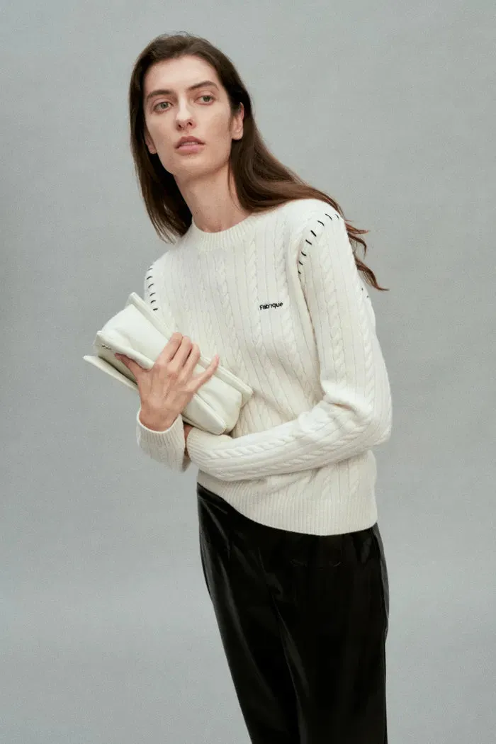 Nova Sweater in Merino-Cashmere Cable Knit