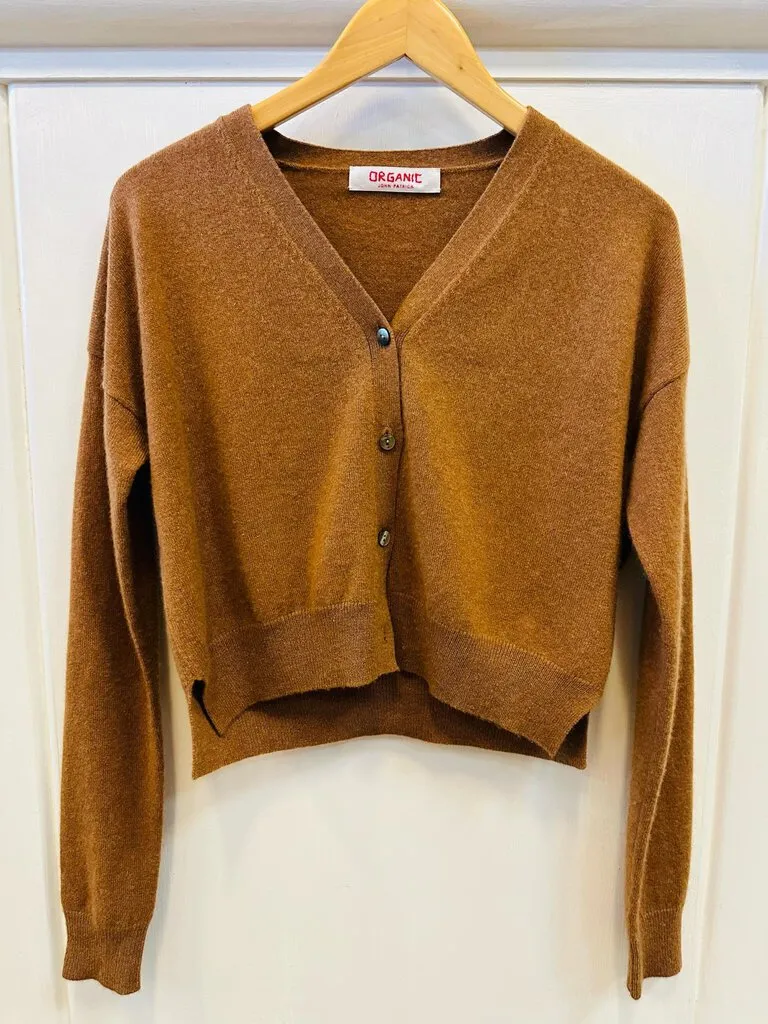 Organic John Patrick Cropped Cashmere Cardigan - Size XS