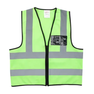 PIONEER SAFETY Vest Reflective Fluorescent Lime X/Large Zip/Pocket