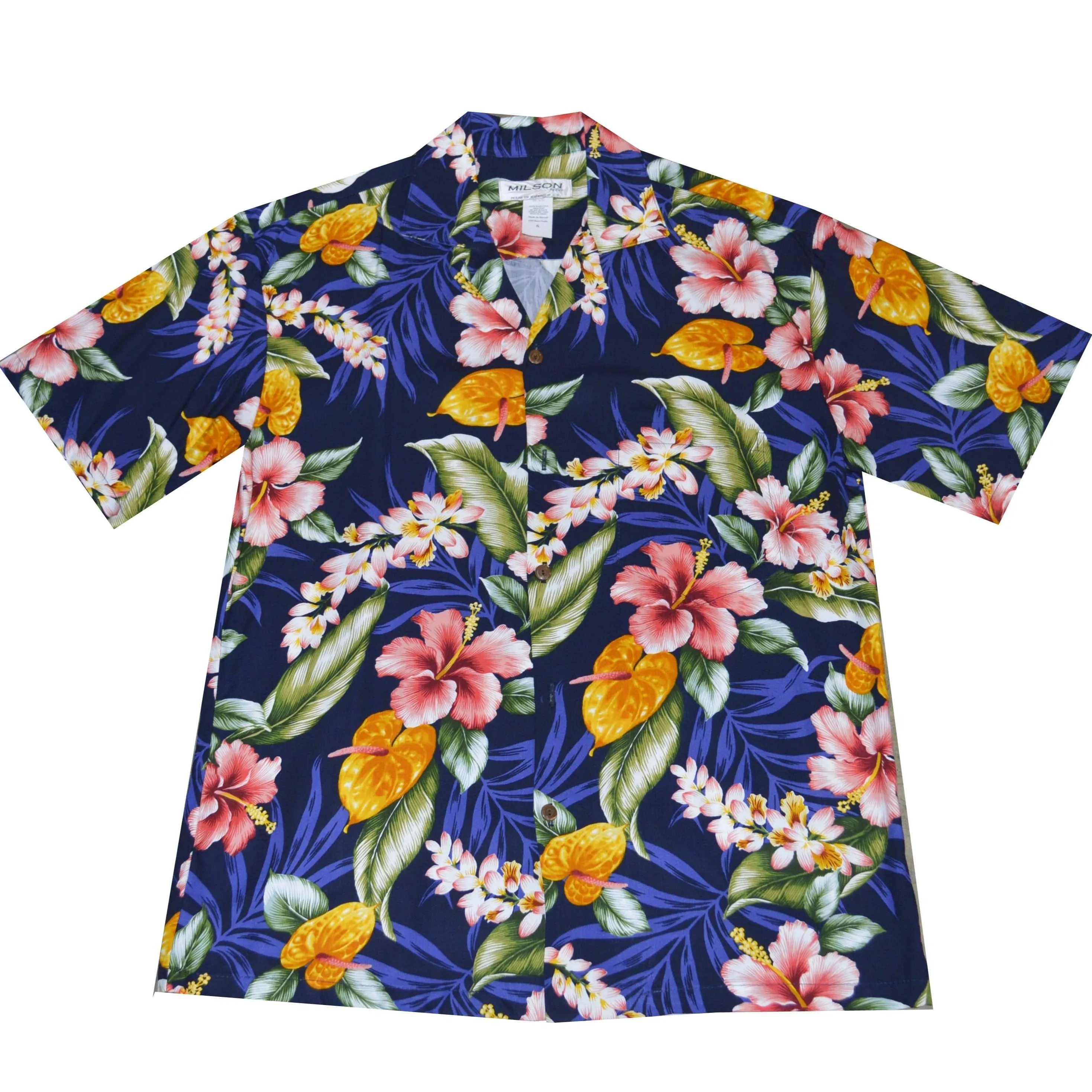 Rayon Aloha Shirt Kauai's Tropical Flower