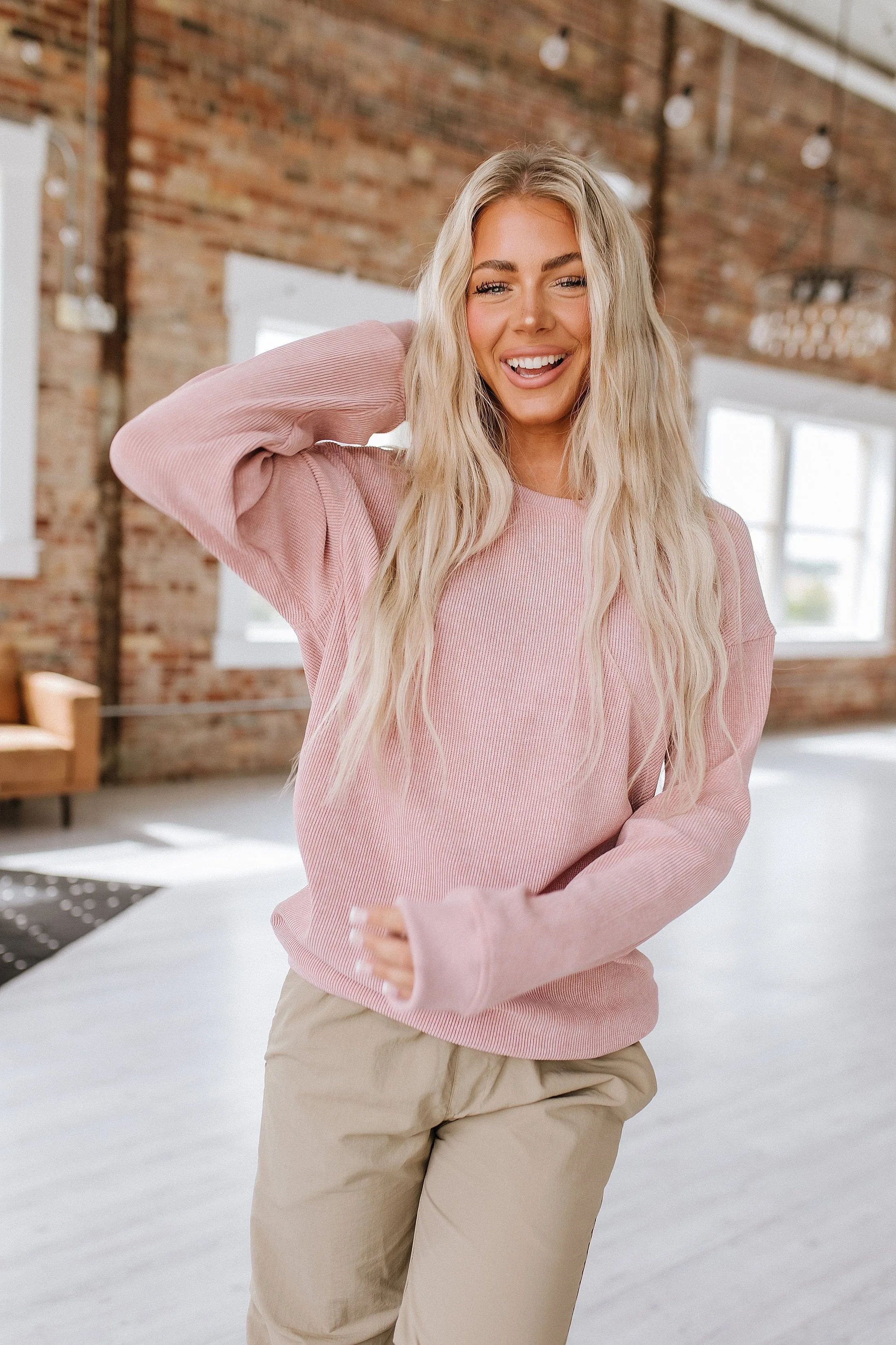 Remington Ribbed Knit Sweatshirt | DROPSHIP