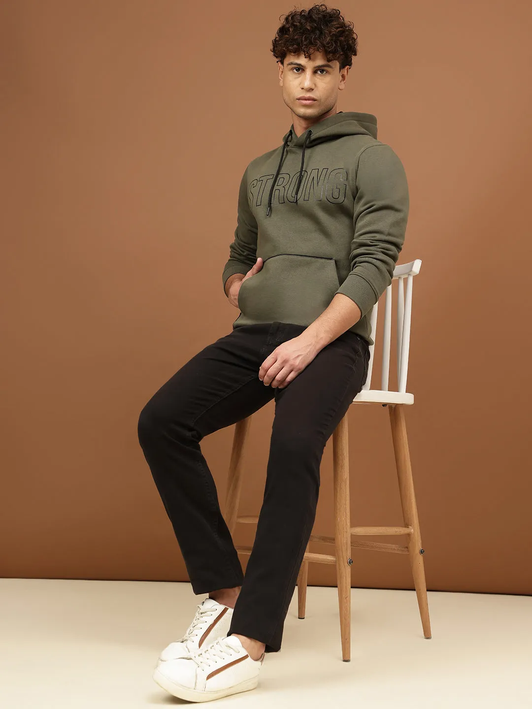 Richlook Men Olive Hoodie