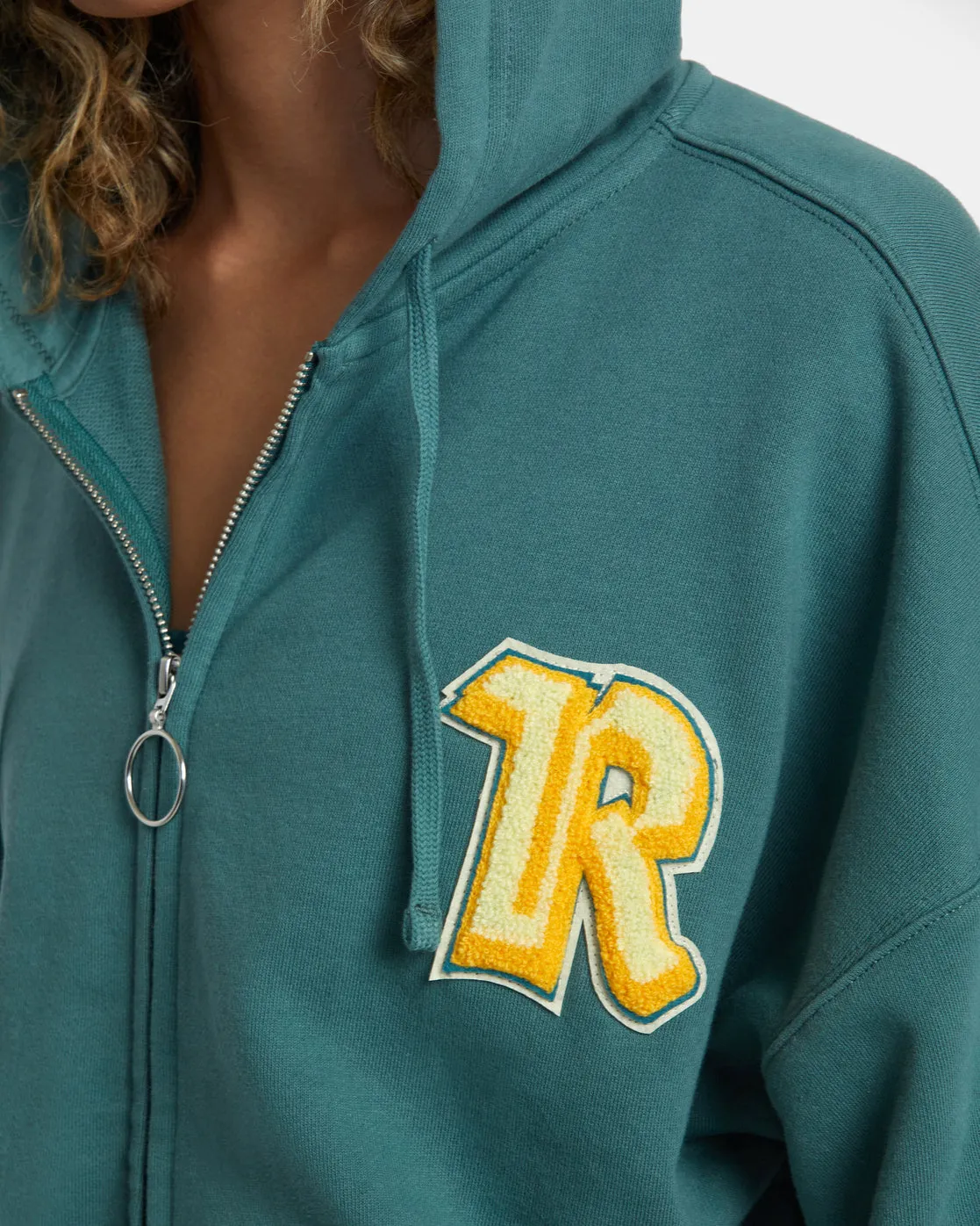 Rose Machado Thrift Zip Hoodie - Teal