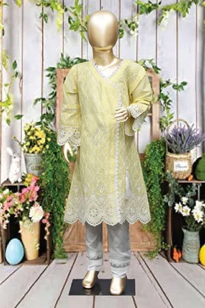 Shomi Stitched Chikankari Kids Shirts Collection'2022-SD-13-Lemon