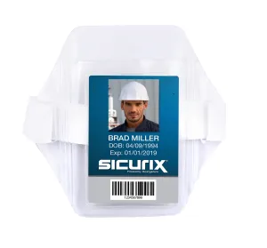 SICURIX Armband Badge Holder Vertical Elastic Strap CLEAR (66891)
