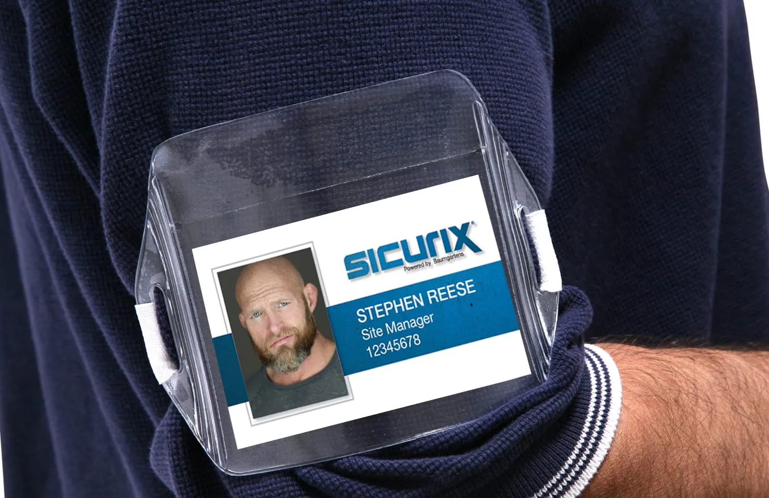 SICURIX Armband Badge Holders Horizontal Elastic Strap CLEAR (66885)