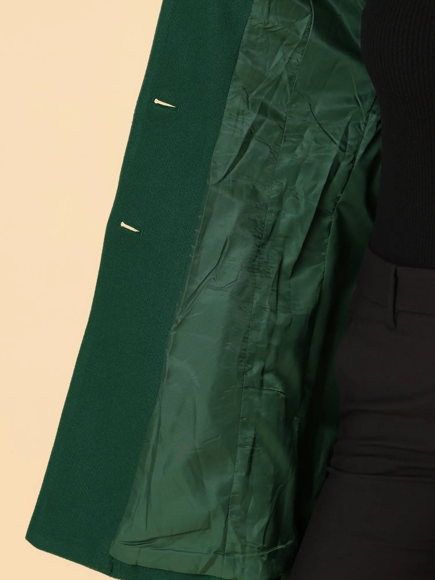 Single Breasted Notched Lapel Outerwear Winter Coats