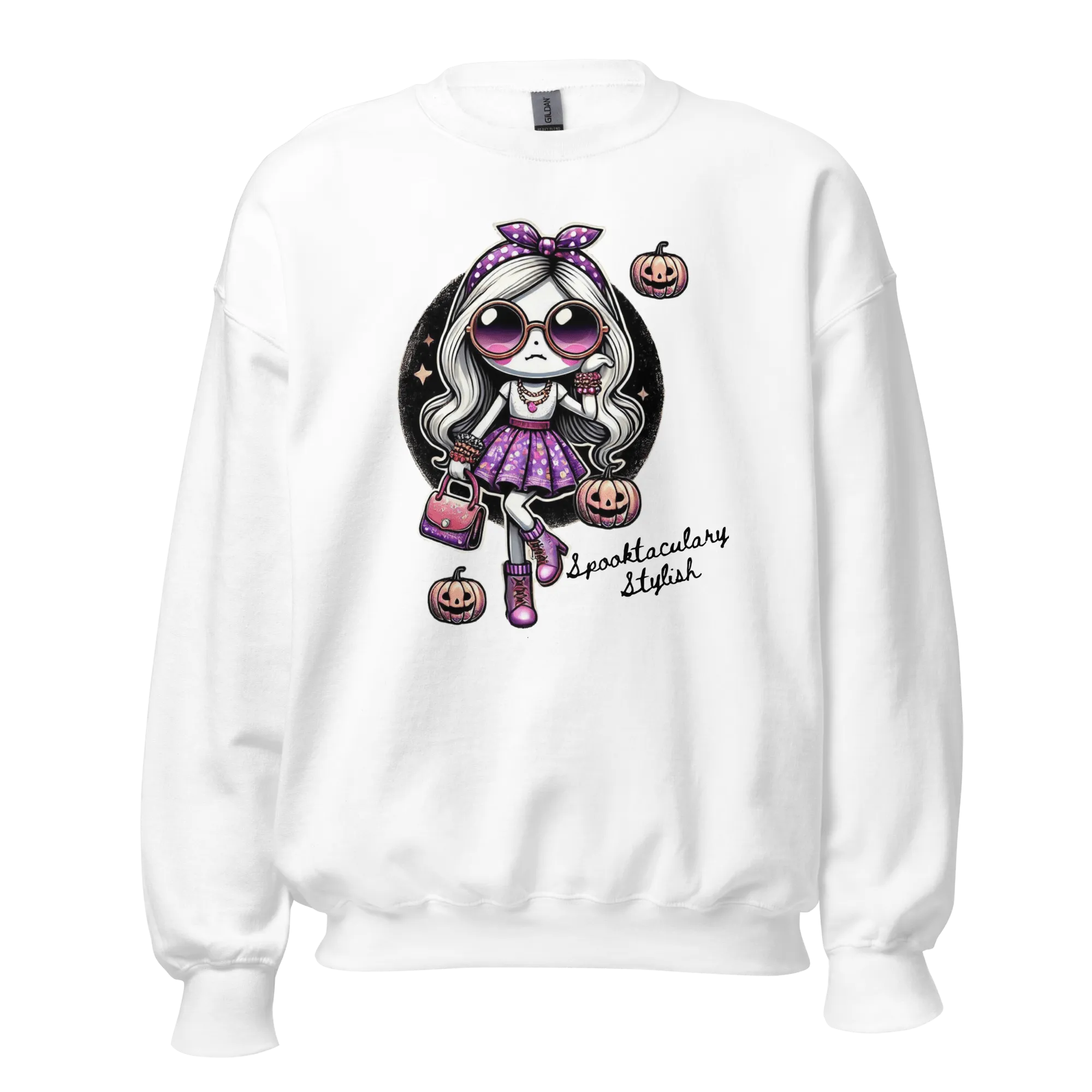 Spooktacularly Stylish - Halloween Sweatshirt - Fun Halloween Sweatshirt