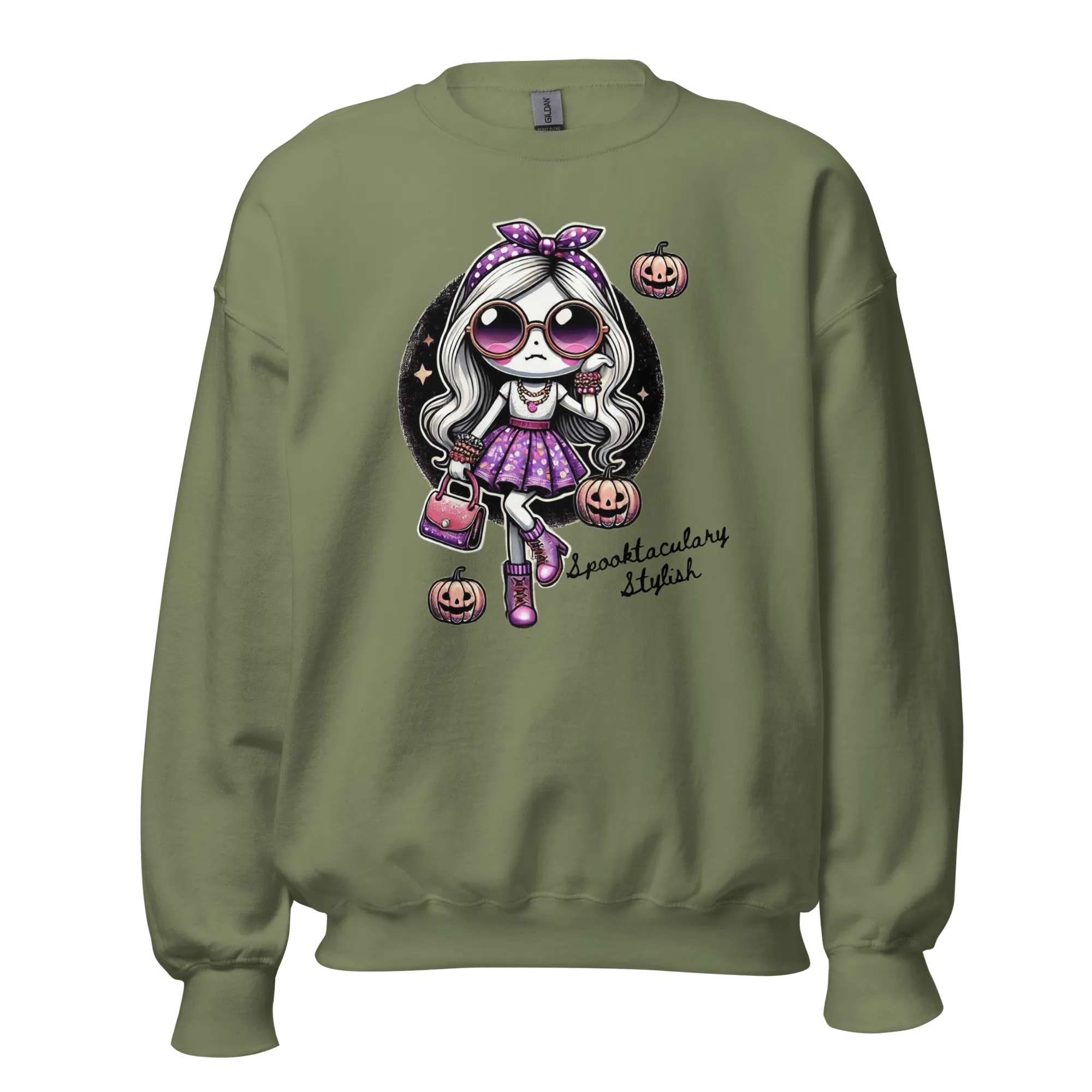 Spooktacularly Stylish - Halloween Sweatshirt - Fun Halloween Sweatshirt