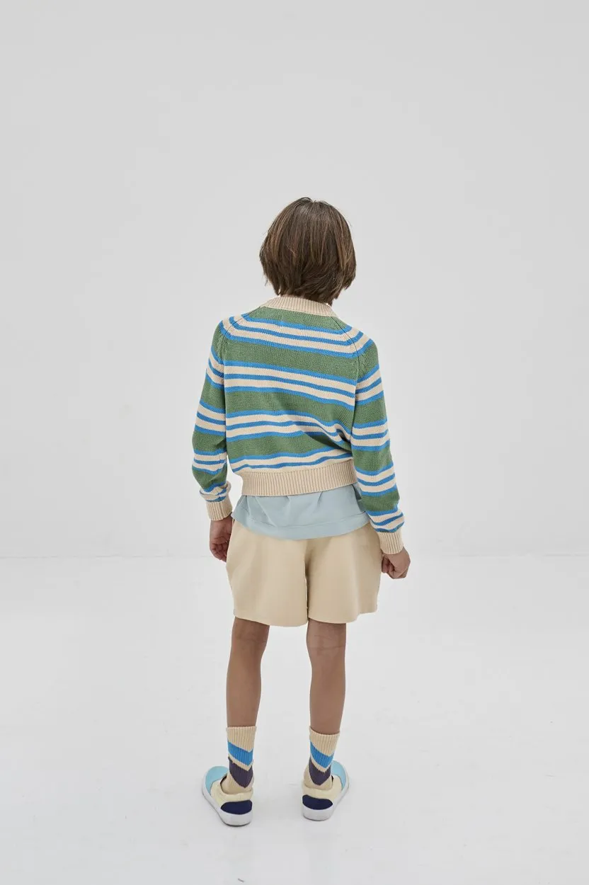 Sweater Knit Raglan Irregular Stripe