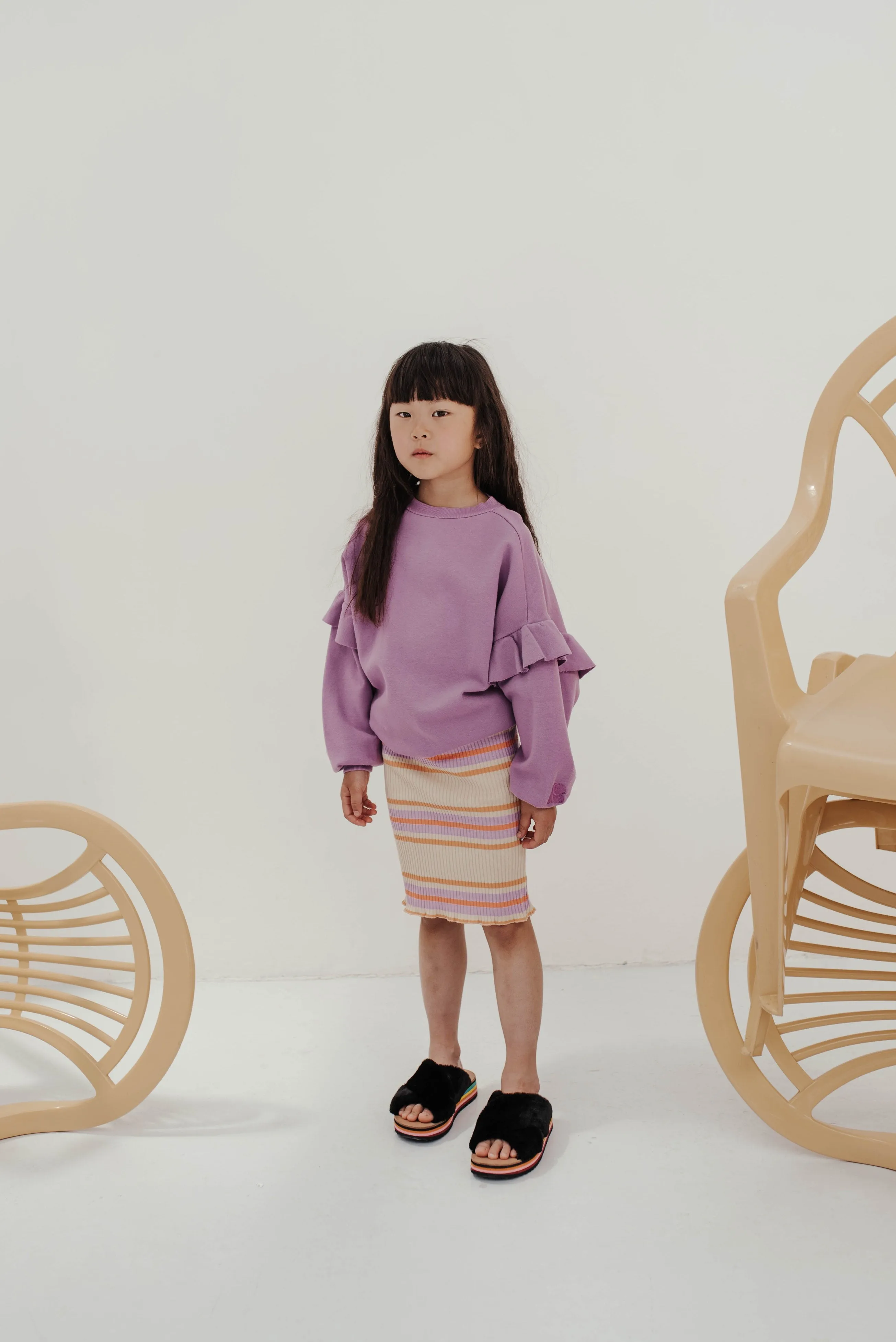 Sweater Ruffle Dusty Orchid
