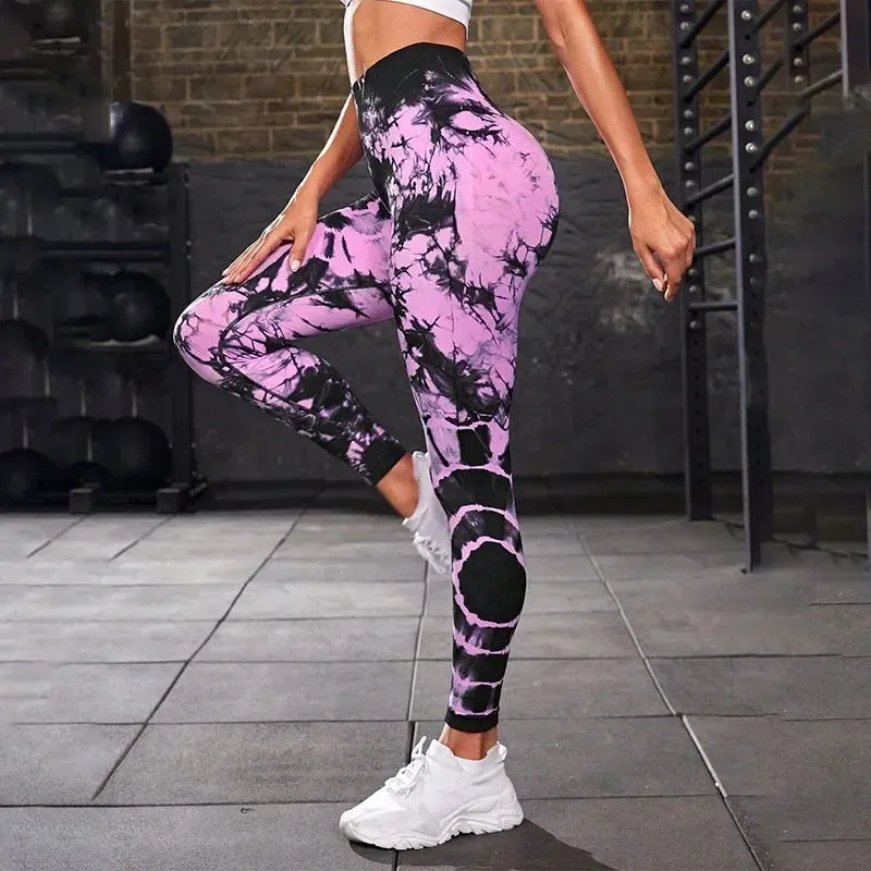 Tie-Dye Seamless High-Waist Leggings, Sculpt & Style | FlexDye