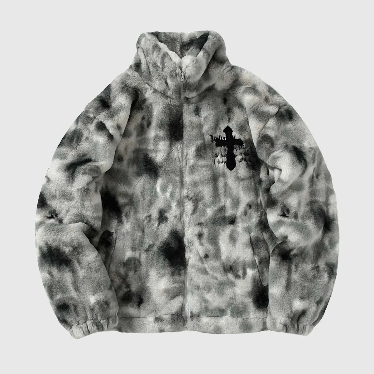 Tillbuy Tie-Dye Sherpa Coats