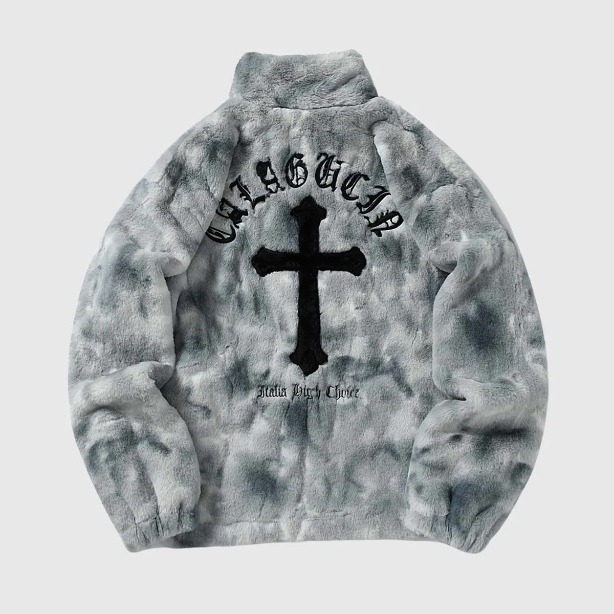 Tillbuy Tie-Dye Sherpa Coats