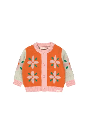 Tiny flowers baby cardigan