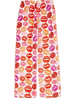 Up Past 8 Big Girls' Fuzzy Pant, Lips