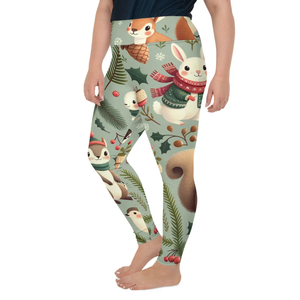 Whimsical Winter Wear Plus Size Leggings