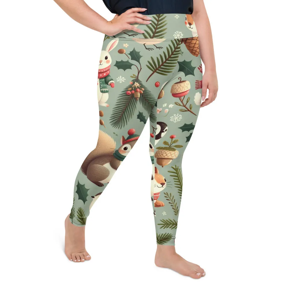 Whimsical Winter Wear Plus Size Leggings