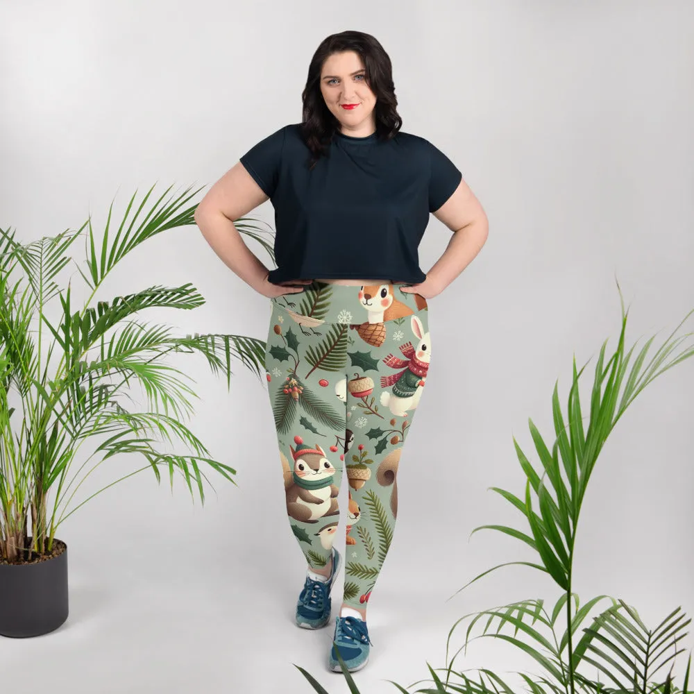 Whimsical Winter Wear Plus Size Leggings